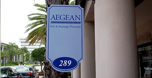 Aegean interior sign by Shark Signs LLC