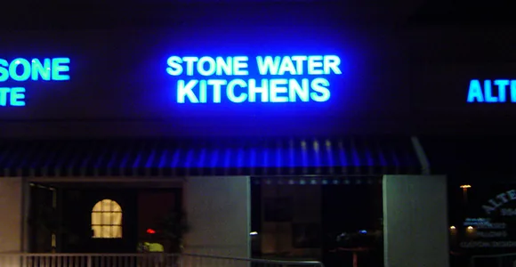 Stone exterior sign by Shark Signs LLC