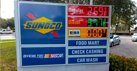 Sunoco pole sign by Shark Signs LLC